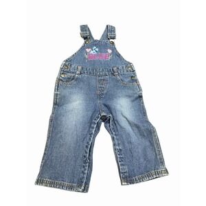 RARE Vintage Blues Clues Embroidered Floral Hearts Denim Overalls 18 Months